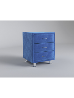 Прикроватная тумба MyCloud Тиффани, со стеклом, из мебельной ткани, три ящика