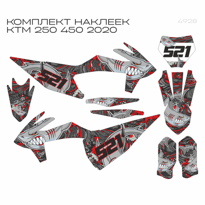 Наклейки на мотоцикл KTM 125-450 SX, SXF 2019-2022, EXC 2020-2023/GR8 #4928