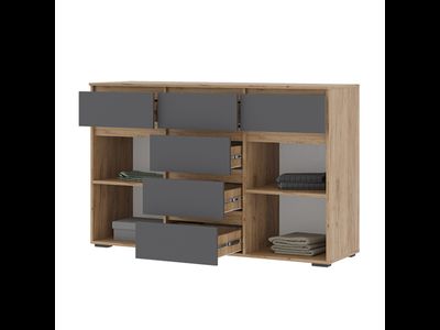 Хелен КМ 05 Комод 6 ящиков и 2 створки1500х960х465 крафт золотой/графит