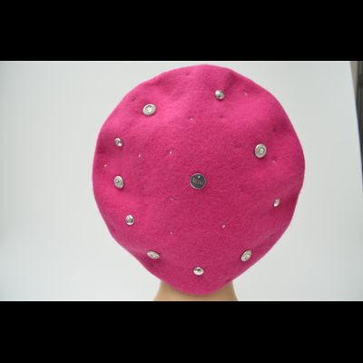 Фетровый берет женский фуксия Vizio Италия 3633