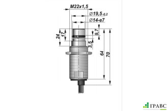 Индуктивный взрывозащищенный датчик SNI 19D-3-S резьба М22х1,5