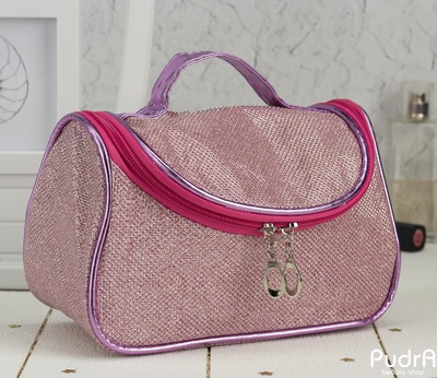 Косметичка сумочка Блеск, отдел на молнии, зеркало, розовый