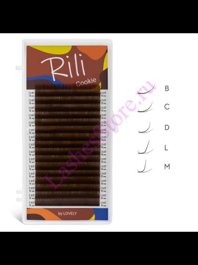 Ресницы коричневые Rili «Cookie» - MIX (16 линий)