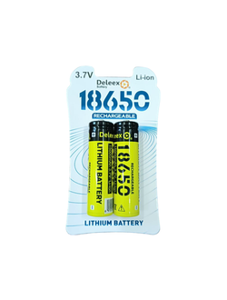 Перезаряжаемая батарея "Deleex" Li-ion 18650, характеристики: 15000mAh/3.7V (2шт комплект/ 1уп)
