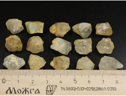 Топаз, кристалл, "дикий", в ассортименте, Россия, Забайкальский край (14-16 мм, 1,9-2,5 г) №36034