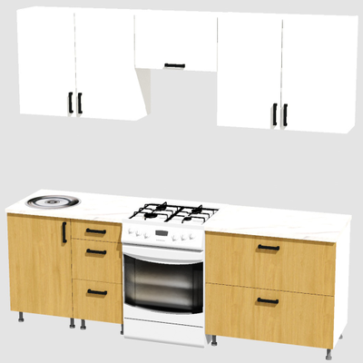 Кухня Эконом 1,8 метра (900х900) Цвет: Белый/Дуб Сонома