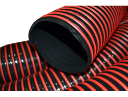 Шланг ассенизаторский морозостойкий ПВХ 102 мм (30 м) чёрный с красной спиралью Португалия