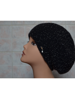 Берет на зиму 2018 женский Vizio Италия 5892 вязаный черный