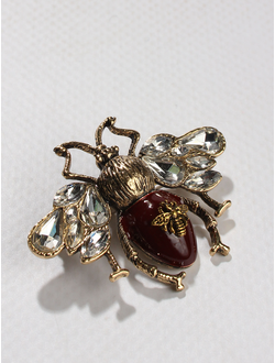 Брошь "Пчела коричневая" металл