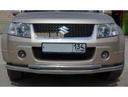 Защита переднего двойная бампера d60/42 для Suzuki Grand Vitara 3D (2005-2012)