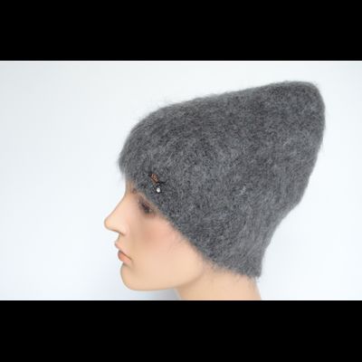 Шапка мохеровая вязаная темно-серая Vizio Италия 9020 CYO фото