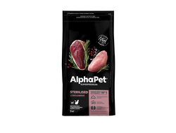 AlphaPet Superpremium (АльфаПет) 3кг с уткой и индейкой сухой для стерилизованных кошек