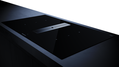 Индукционная варочная панель с вытяжкой Kuppersbusch KMI 9350.0 SR Silver Chrome