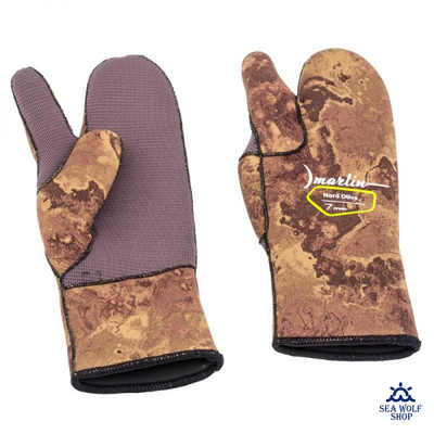 Рукавицы неопреновые 7мм Marlin NORD 3х-палые ОП oliva р.L
