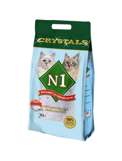 Наполнитель для кошек N1 Силикагелевый Crystals 12,5 л