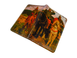 Обложка на автодокументы с принтом по мотивам картины В. М. Васнецова "Три богатыря"