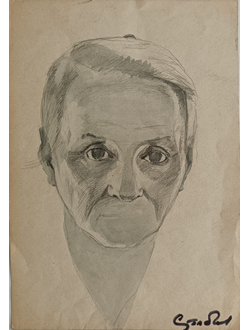 "Портрет" бумага акварель Столбов А.С. 1950-е годы