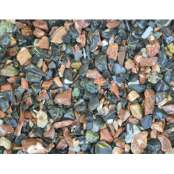 Чёрно-коралловая мраморная крошка галтованная, фракция 3-5 мм