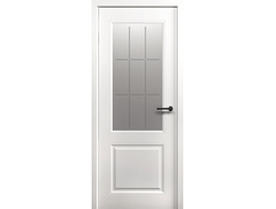 Дверь со стеклом Топаз Стиль 1 белая эмаль