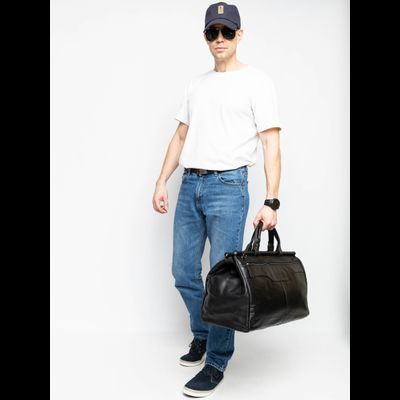 Кожаный саквояж Otranto black (арт. 4006-01)