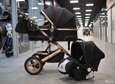 Детская коляска 3 в 1 Luxmom 518 Черный