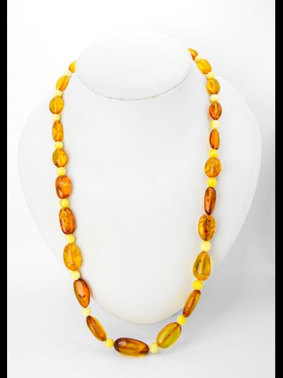 Бусы "Слива" из коньячного янтаря 03130