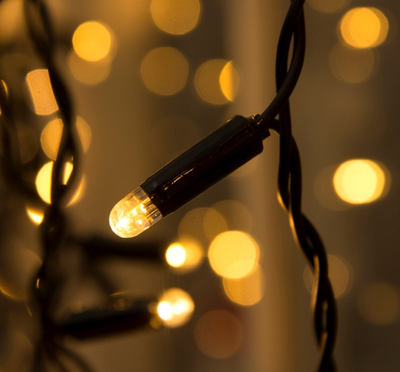 Гирлянда занавес уличная 2 х 1.5 м, 360LED, IP65, 220V, нить тёмная, свечение белое, тепло-белое.