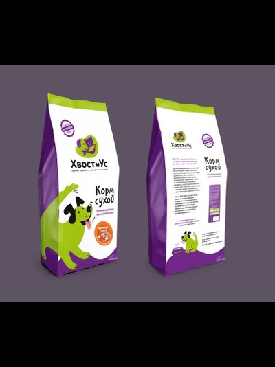Сухой корм ХВОСТИУС Курица с рисом для щенков и миниатюрных пород 14 кг