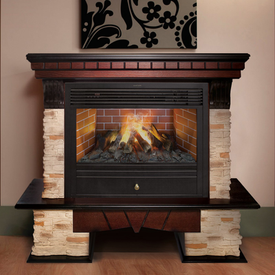 камин Rockland AO с очагом 3D Novara 26