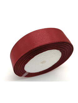 Лента атласная 25 мм, цвет темно красный арт. 33