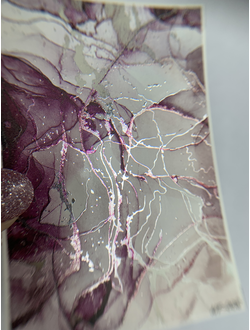 Слайдеры фольгированная акварель Alcohol Ink NF-008 SILVER