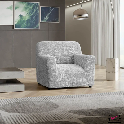 Чехол на кресло Верона Жемчужный. Защита мягкой мебели от животных. ИТАЛИЯ