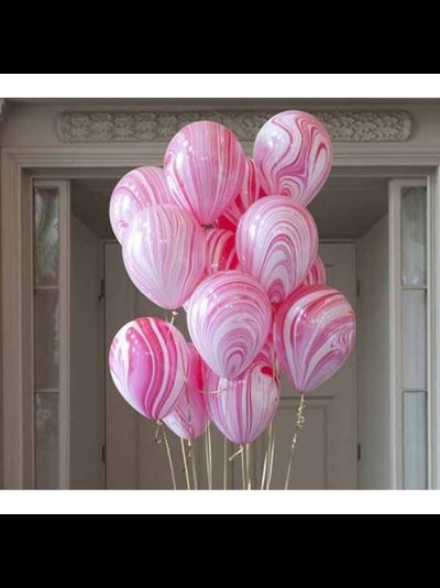 Шары с гелием "Супер агаты красно-белый" 28 см