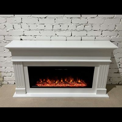 Линейный электрокамин Бруно WT с очагом Vision 42 LOG LED