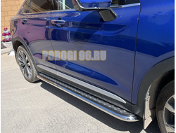 Пороги с накладным листом d53 для Geely Tugella (2021-...)