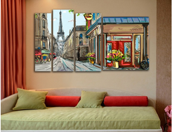 Модульная картина "Улочки Парижа"