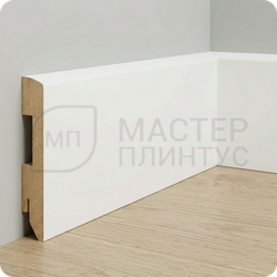 Белый МДФ плинтус по покраску TeckWood роял 100 мм.