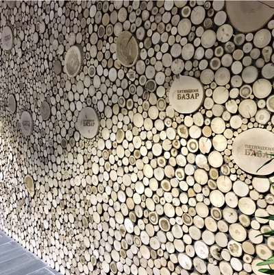 панно из спилов, спилы для стен, декор спилами, декор магазина, декор ресторана, декор офиса, фото