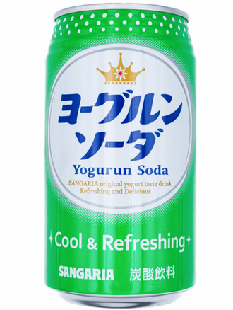 Лимонад со вкусом ЙОГУРТА и СОДОВОЙ YOGURUN SODA Sangaria (Япония)