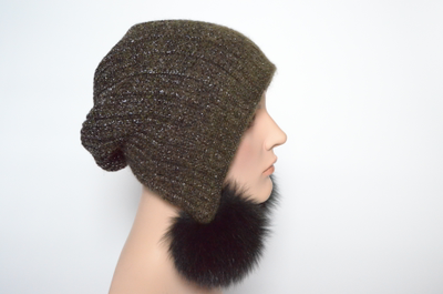 Вязаная шапка ушанка с помпонами для женщин Вицио Италия