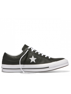 Converse One Star Leather Black черные низкие 158465c
