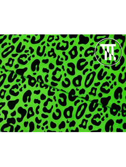 Бифлекс матовый принт Леопард №5, цв. Неон-зеленый