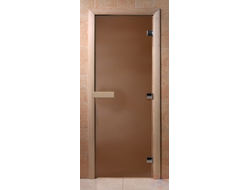 Дверь стеклянная 1900х600 (бронза-матовая)