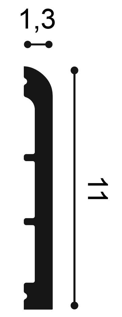 Плинтус ORAC Decor SX184, дюрополимерный, влагостойкий, ударопрочный, под покраску, длина 2 метра