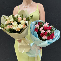 Доставка цветов в Волгограде - FLOWER34.RU - Букет из 19 розочек с зеленью