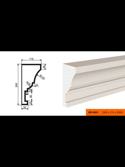 Фасадный карниз из пенополистирола с покрытием LEPNINAPLAST (Лепнинапласт) КВ-240/1
