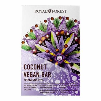 Шоколад горький "Vegan Coconut Bar" 70%, 50г (Royal forest)