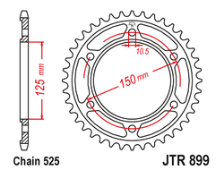 Звезда ведомая (42 зуб.) RK B5631-42 (Аналог: JTR899.42) для мотоциклов KTM