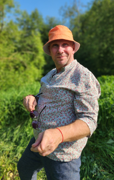 Русская рубашка "Сорочица" мужская в цветочек