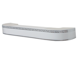 160 карниз УЛЬТРАКОМПАКТ Есенин серебро 3х рядный с декор. планкой 70мм [52665]